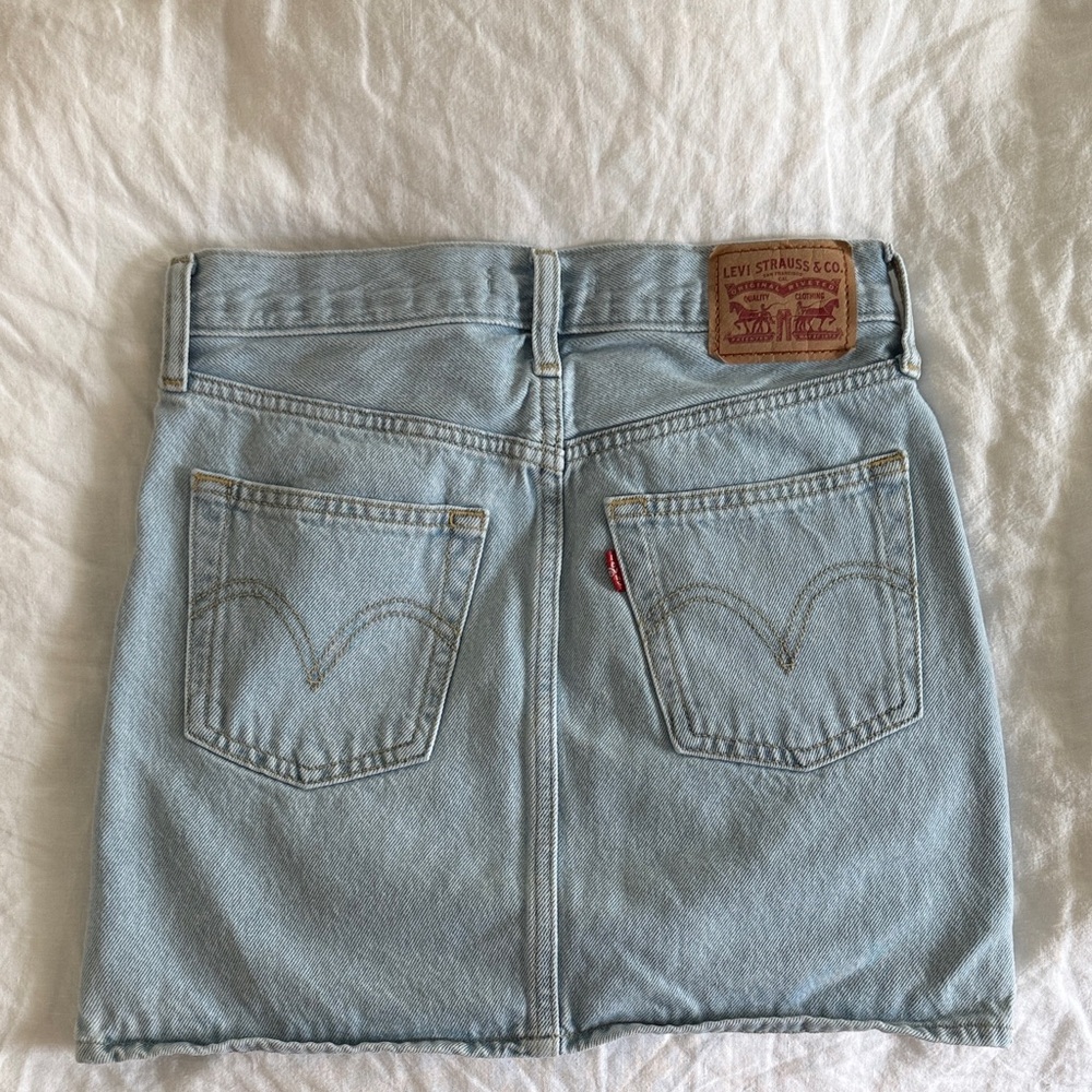 Levi's Light Blue Denim Mini Skirt with Back Pockets